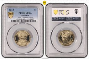 2015 $1 100 Years of Anzac MS66