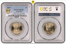 2015 $1 100 Years of Anzac MS66