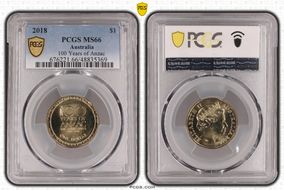 2018 $1 100 Years of Anzac MS66
