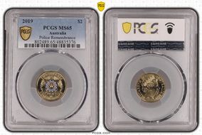 2019 $2 Police Remembrance Colorized MS65