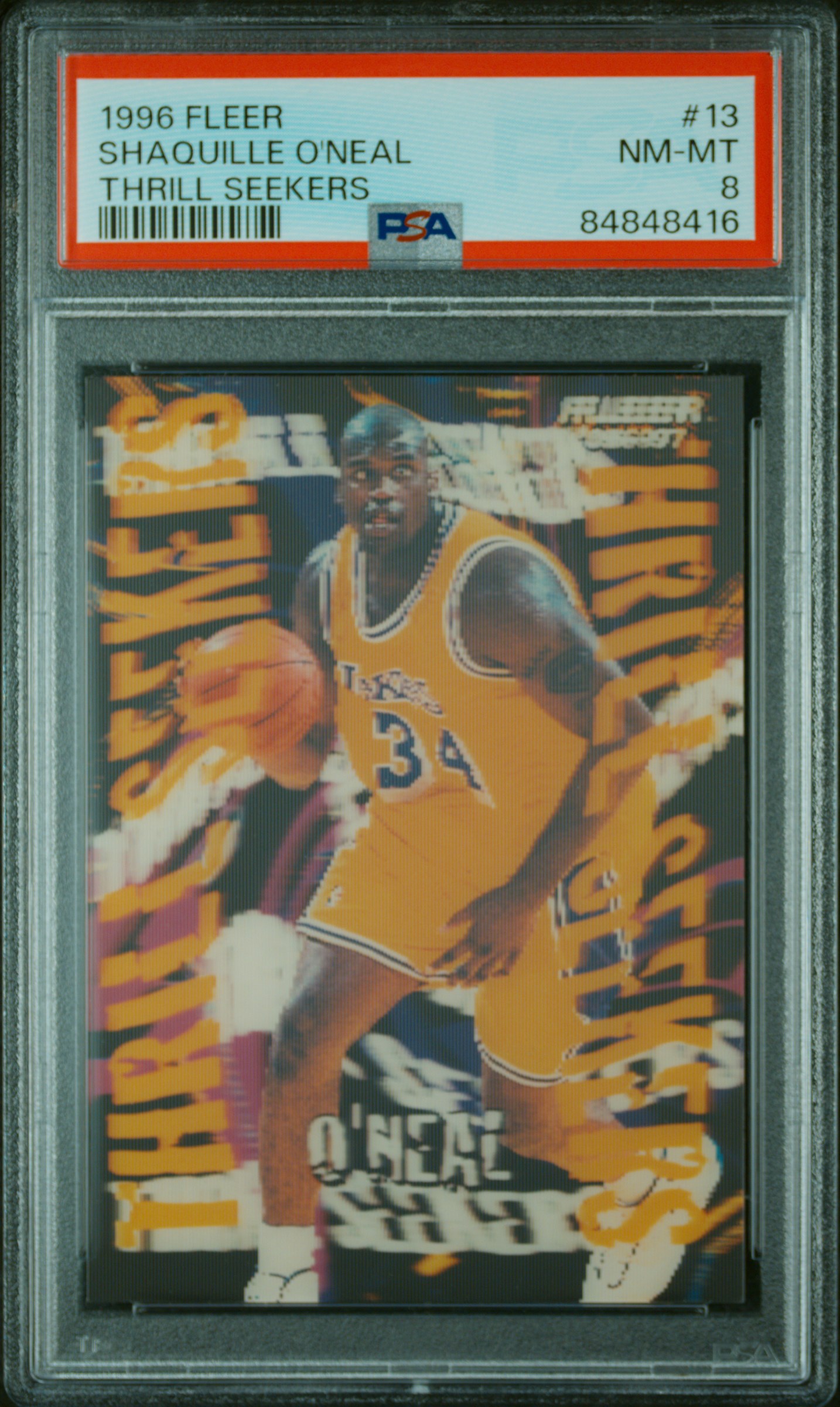 1996 FLEER THRILL SEEKERS #13 SHAQUILLE O'NEAL THRILL SEEKERS