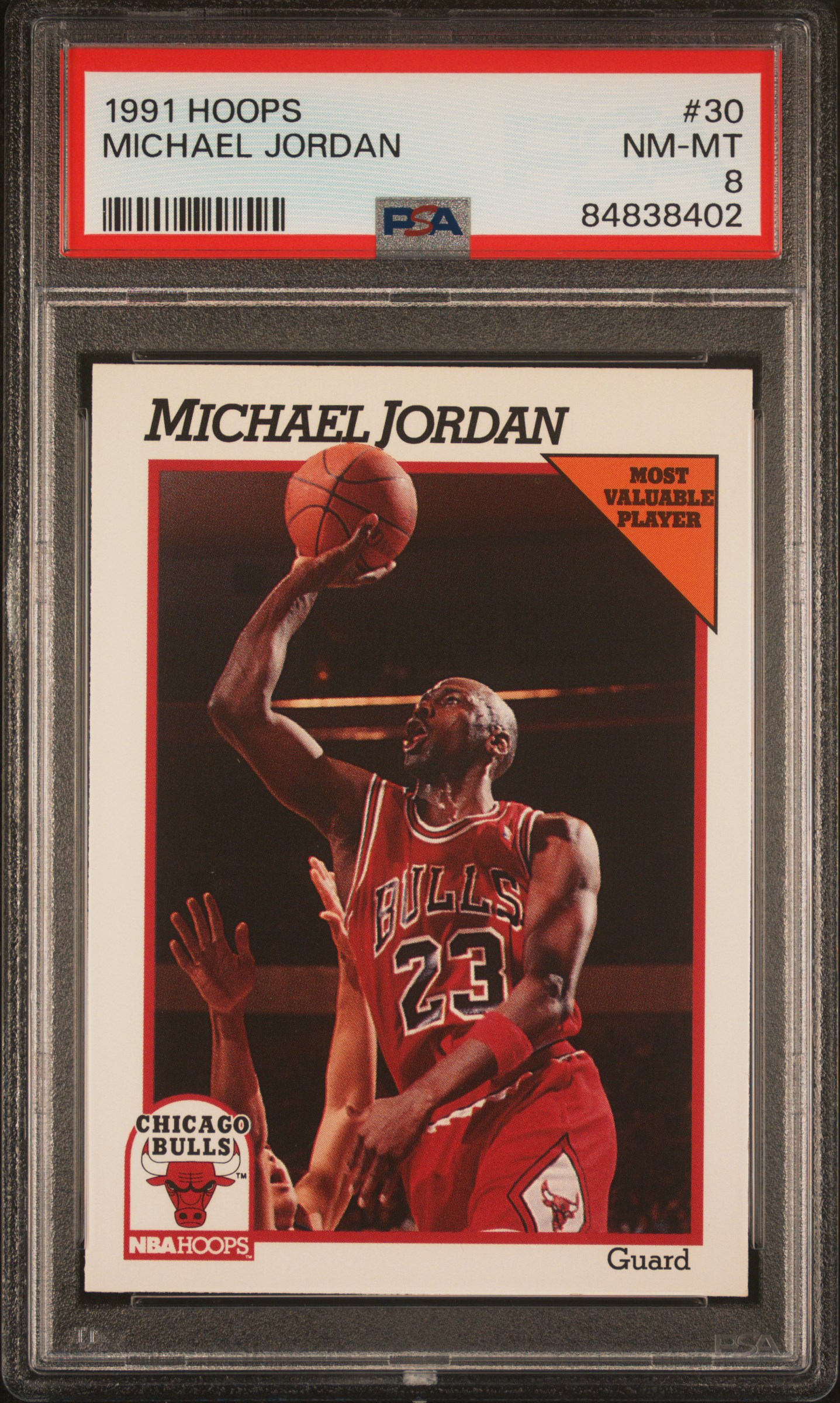 1991 Hoops #30 Michael Jordan PSA 8