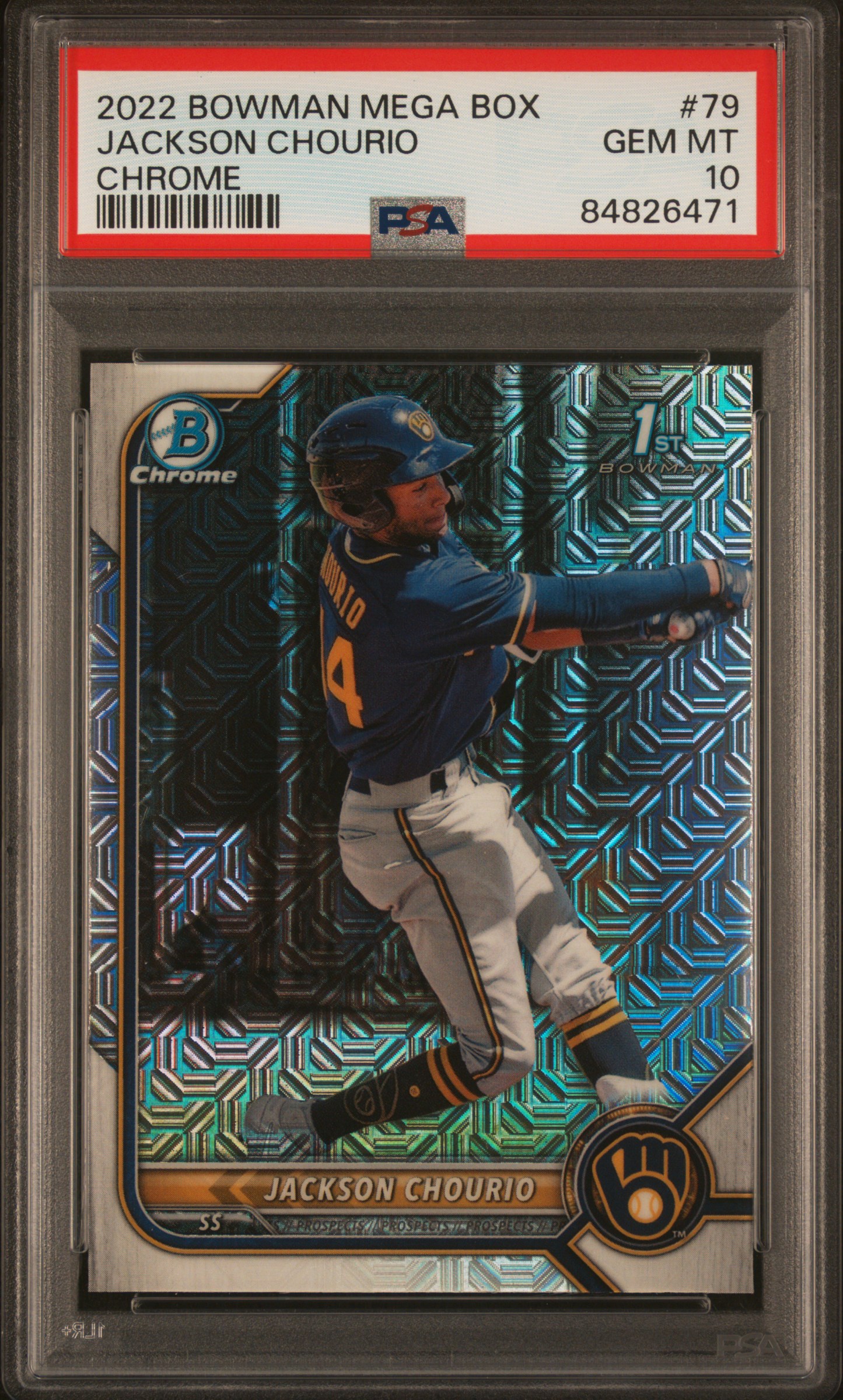 2022 Bowman Mega Box Chrome Jackson Chourio #79 (Chrome) Gem Mt 10 front
