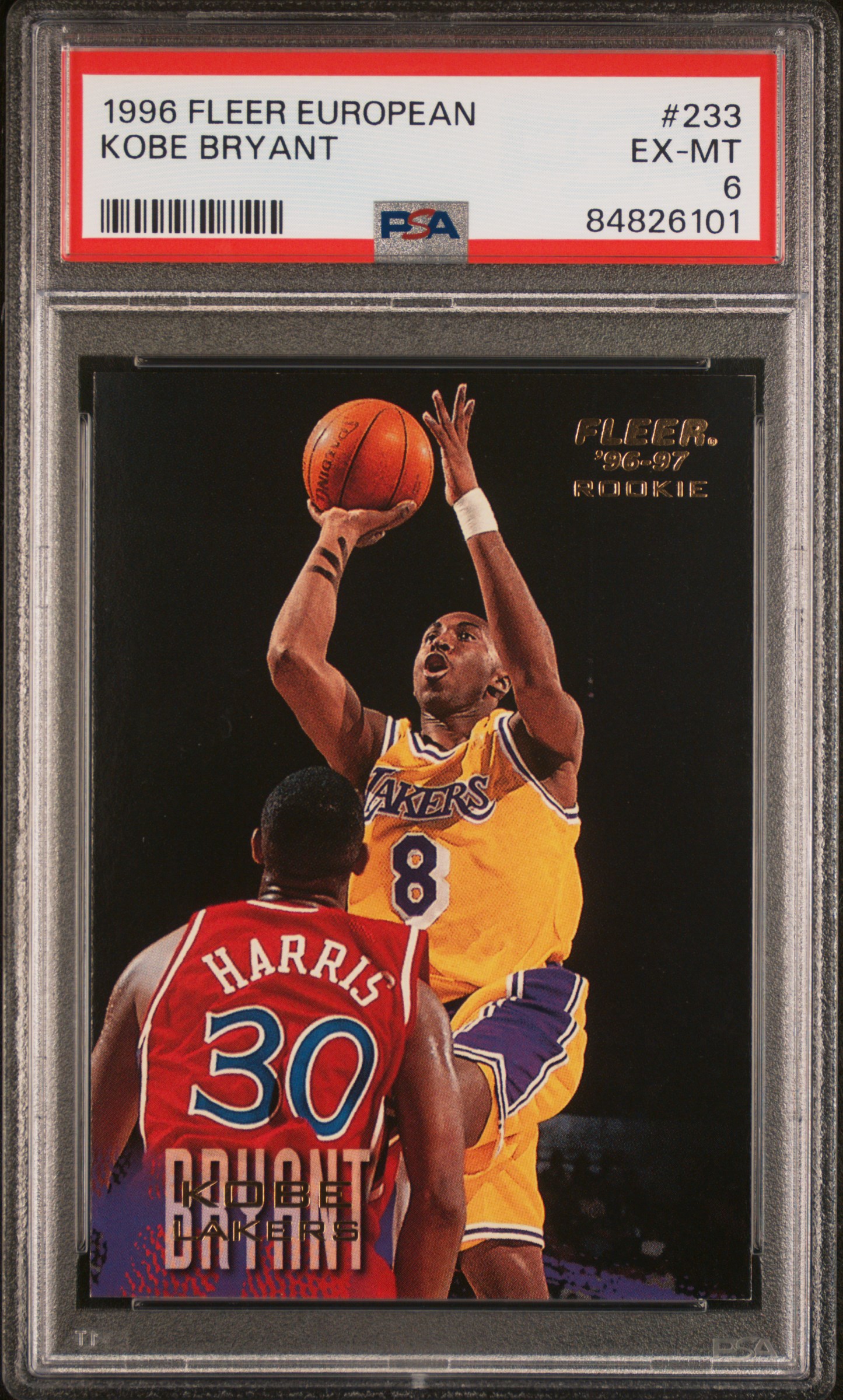 1996 FLEER EUROPEAN #233 KOBE BRYANT