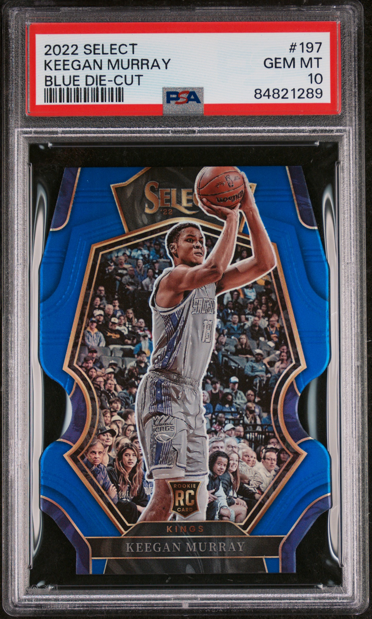 2022-23 Panini Select Blue Die-Cut #197 Keegan Murray Rookie Card (#012/249) – PSA GEM MT 10