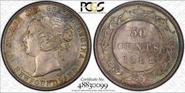 1888 50C AU58