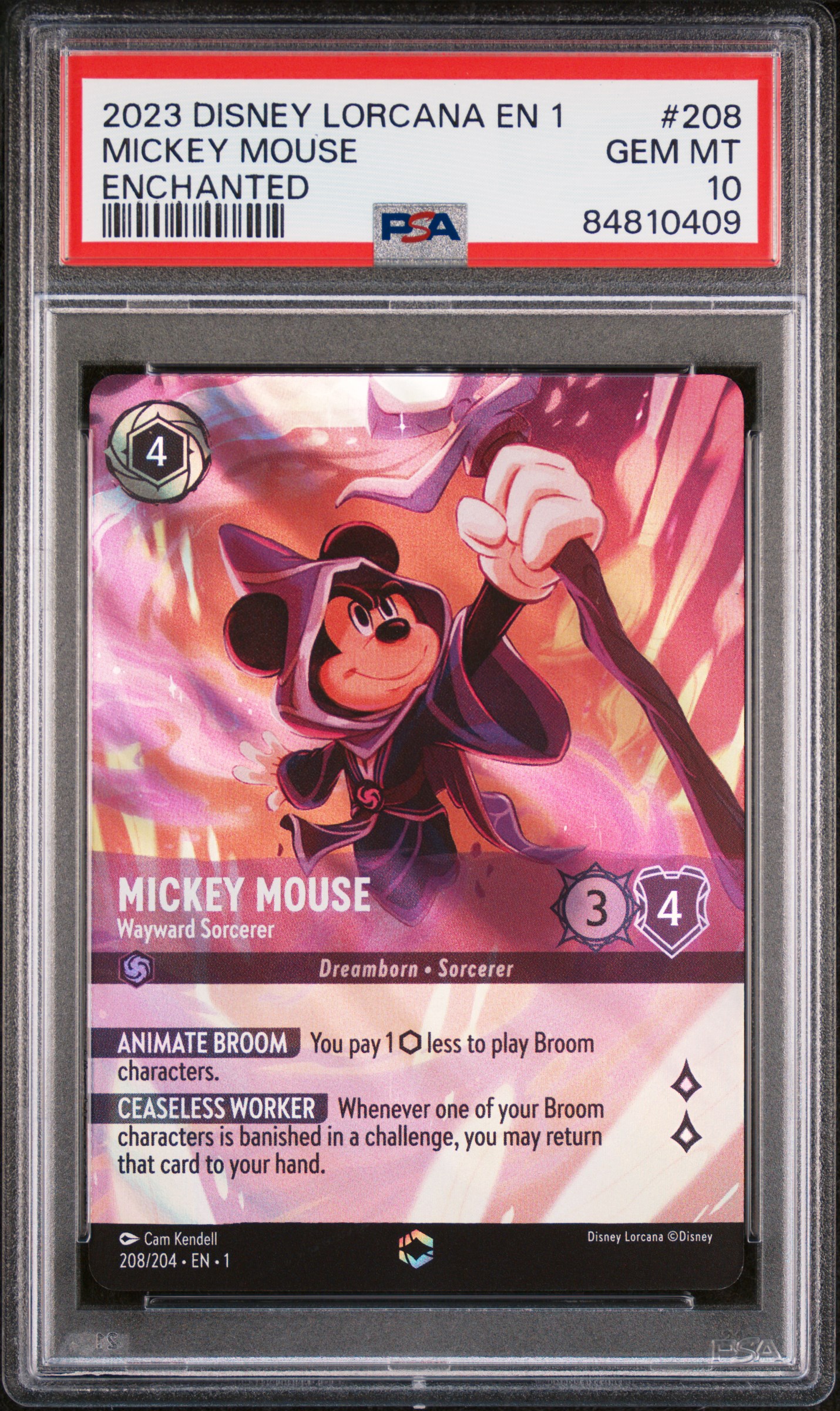 2023 DISNEY LORCANA EN 1-THE FIRST CHAPTER #208 MICKEY MOUSE ENCHANTED