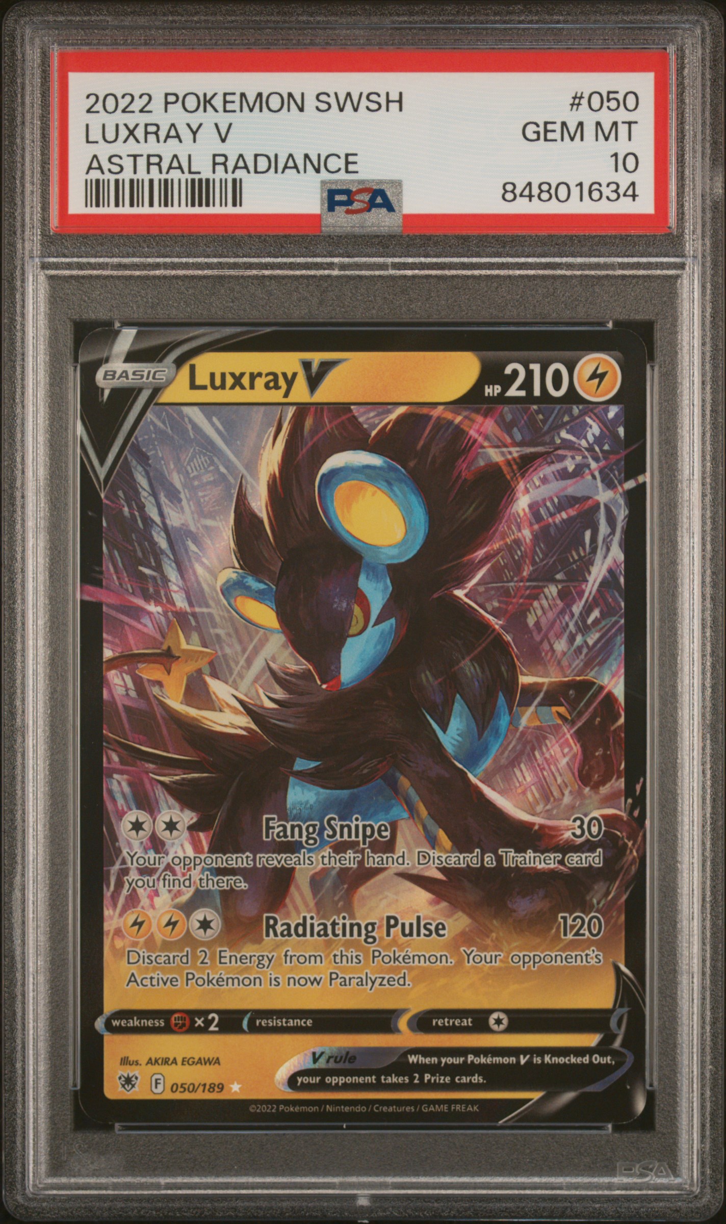 2022 POKEMON SWORD & SHIELD ASTRAL RADIANCE #050 LUXRAY V ASTRAL RADIANCE