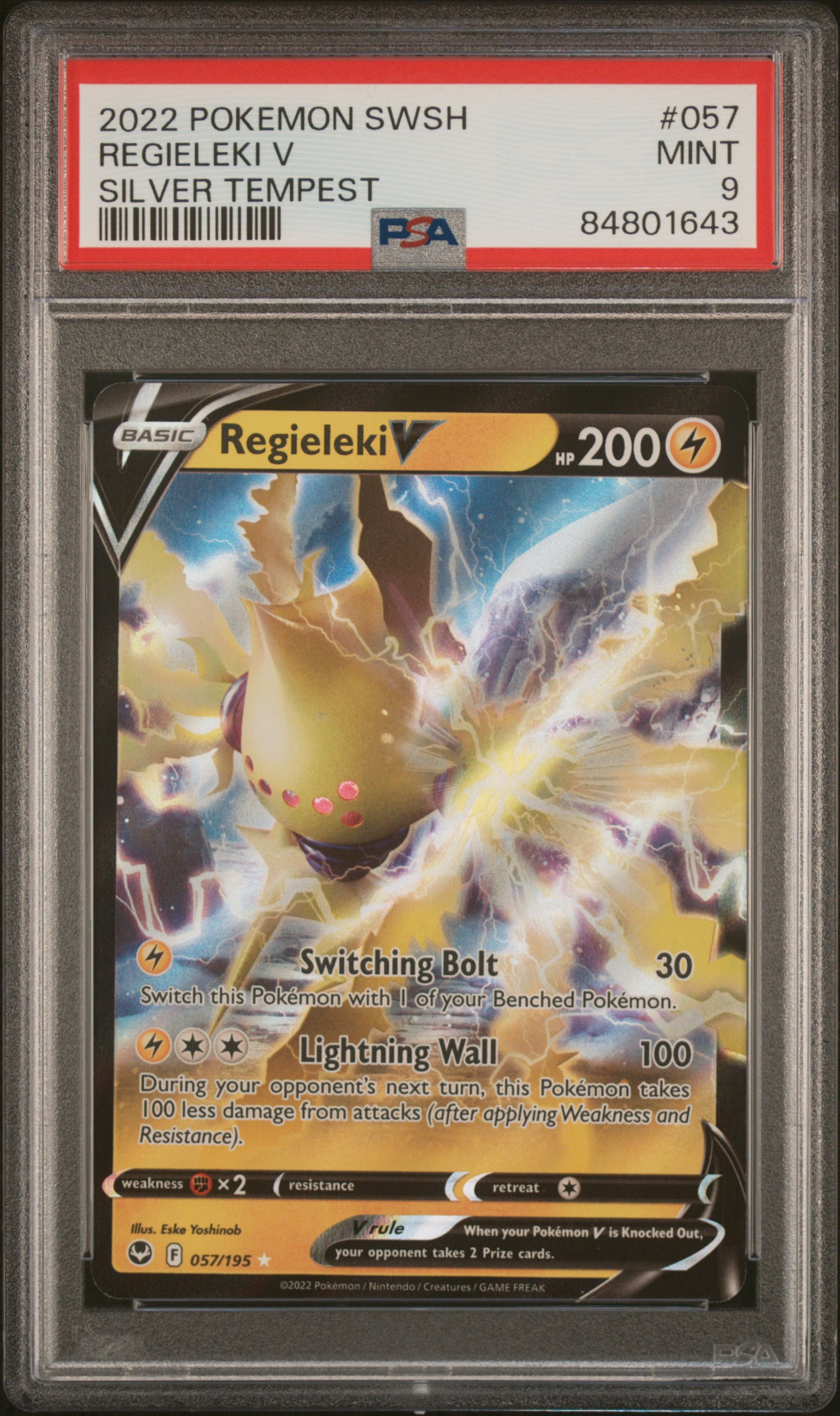 2022 POKEMON SWORD & SHIELD SILVER TEMPEST #057 REGIELEKI V SILVER TEMPEST