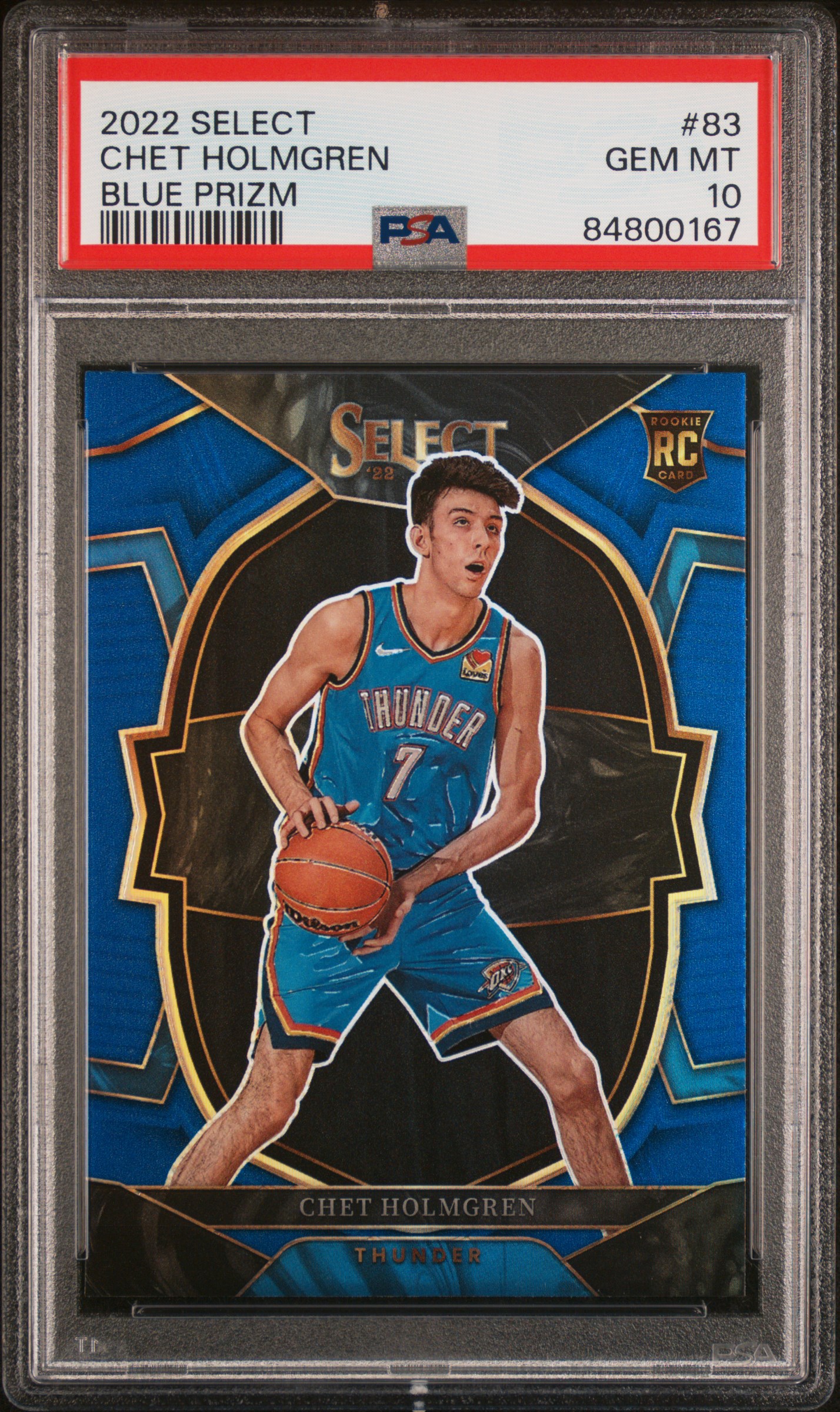 2022 PANINI SELECT #83 CHET HOLMGREN BLUE PRIZM