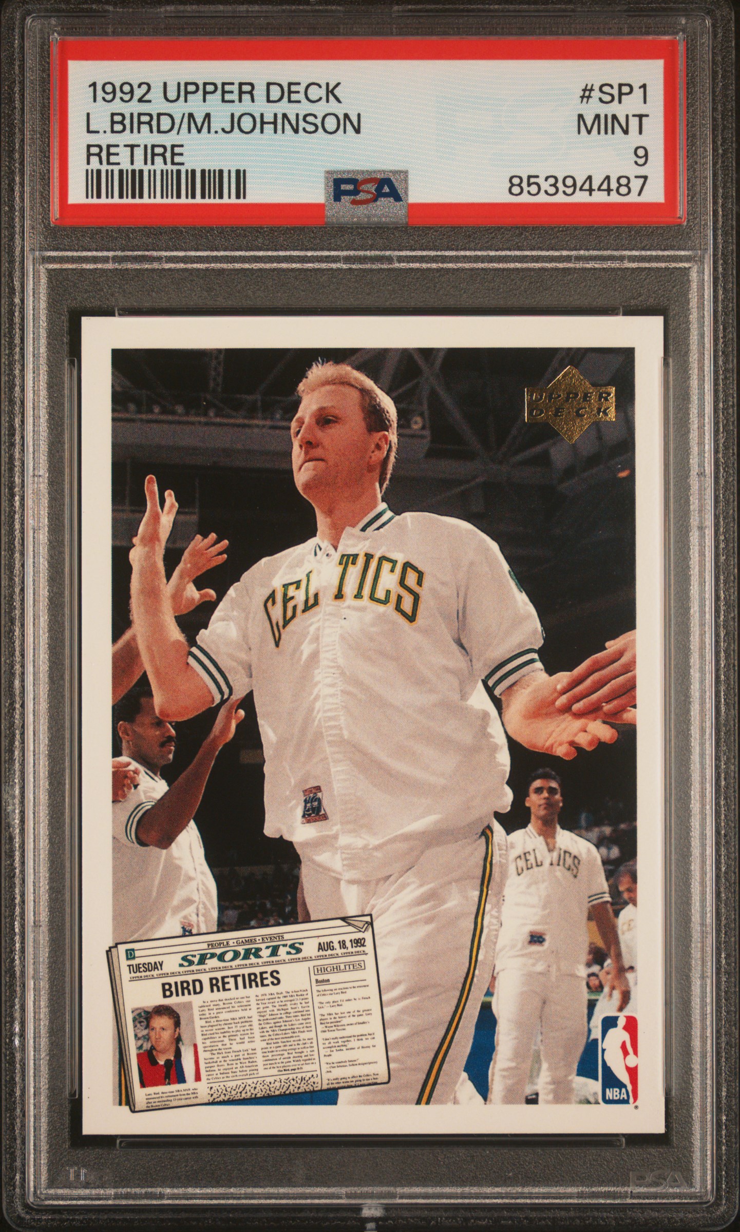 1992 UPPER DECK #SP1 L.BIRD/M.JOHNSON RETIRE