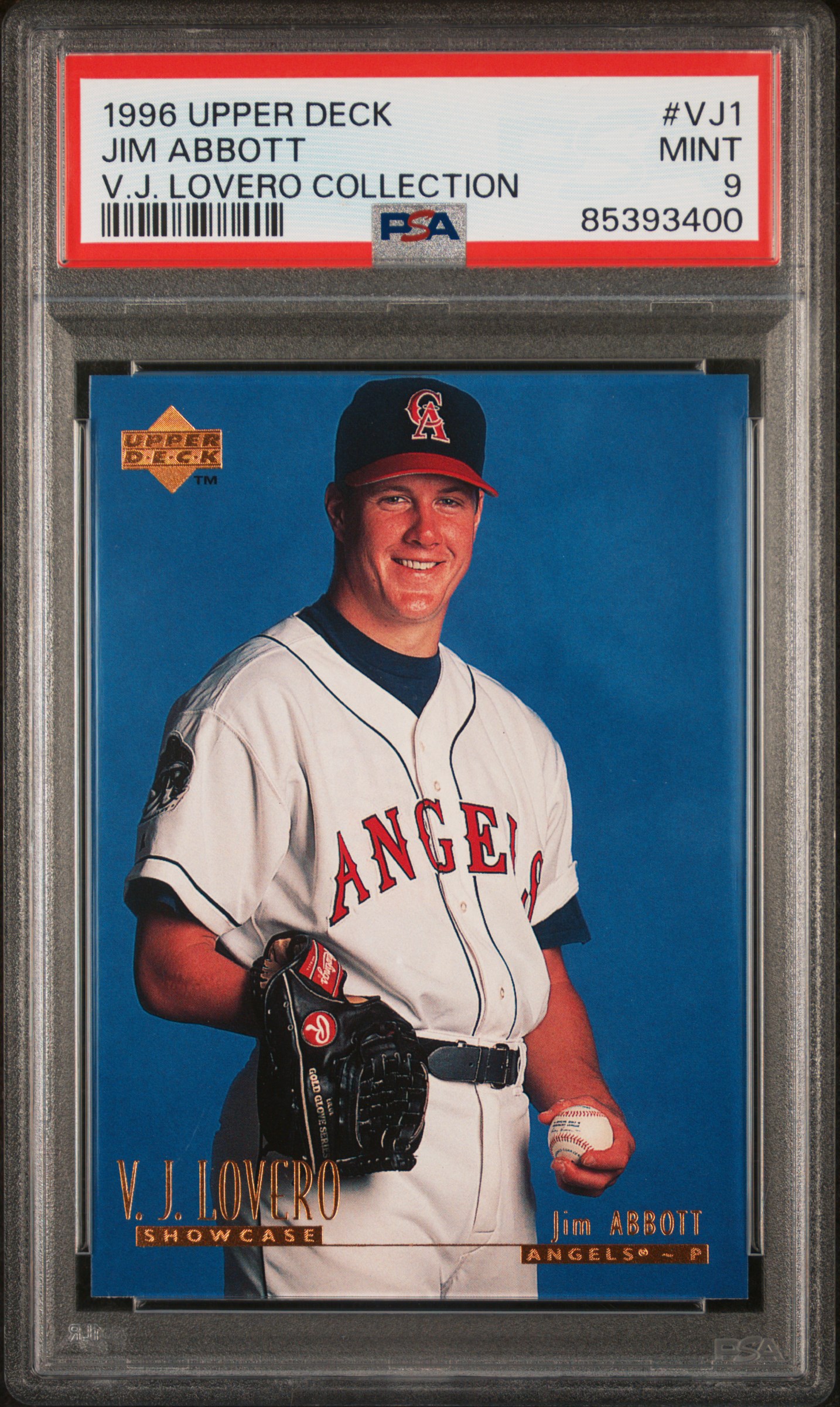 1996 UPPER DECK V.J. LOVERO COLLECTION #VJ1 JIM ABBOTT V.J. LOVERO COLLECTION