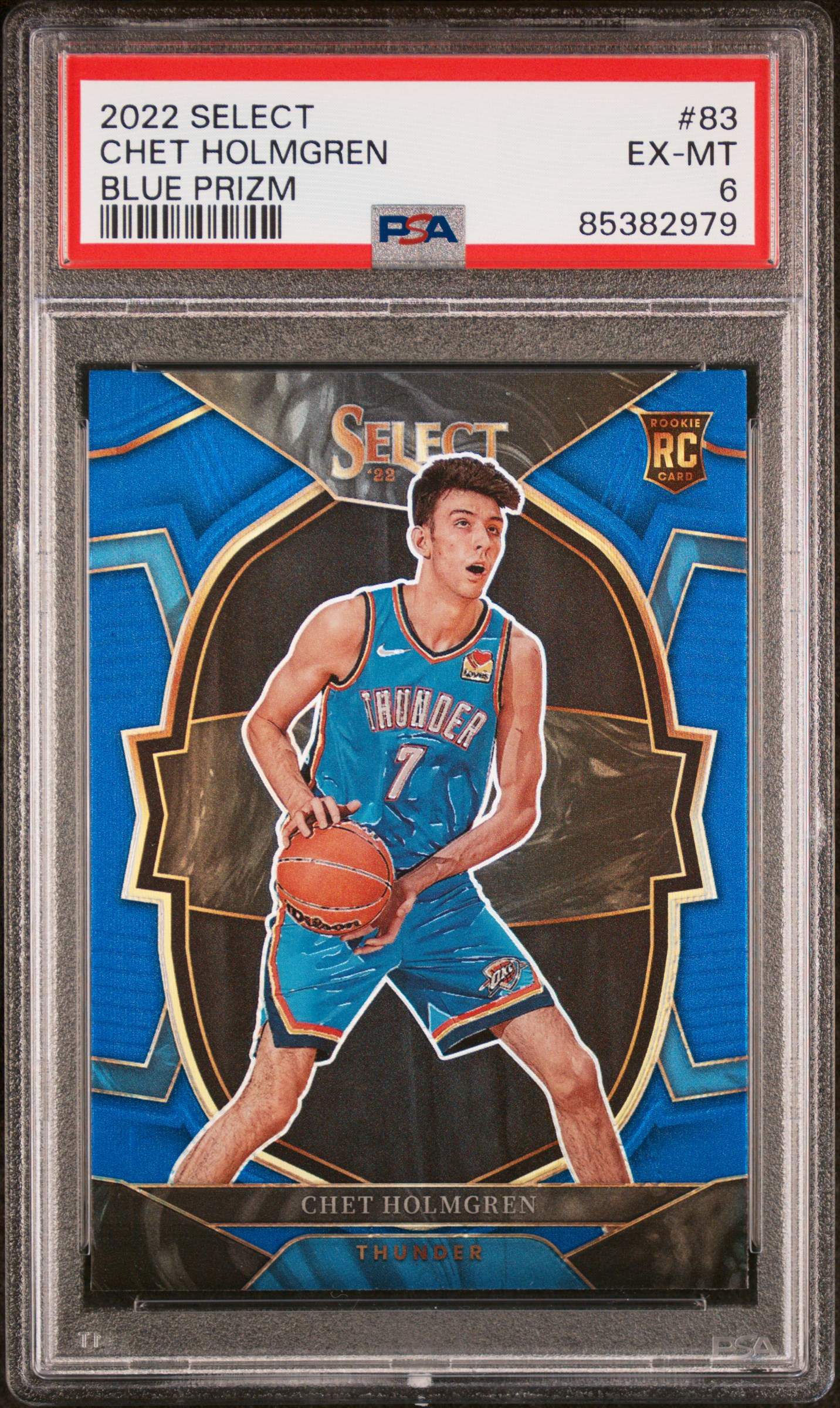 2022 PANINI SELECT #83 CHET HOLMGREN BLUE PRIZM