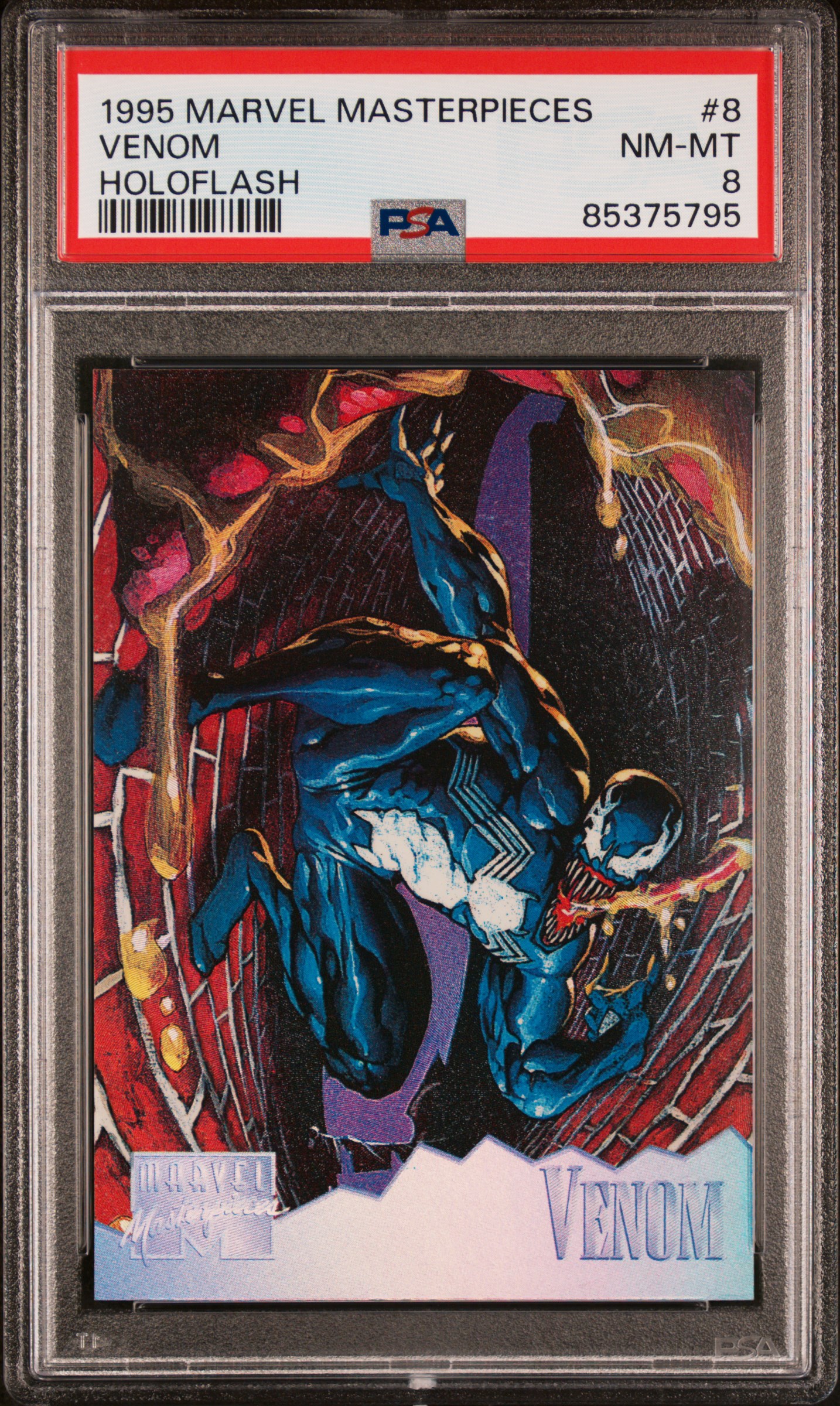 1995 MARVEL MASTERPIECES HOLOFLASH #8 VENOM HOLOFLASH