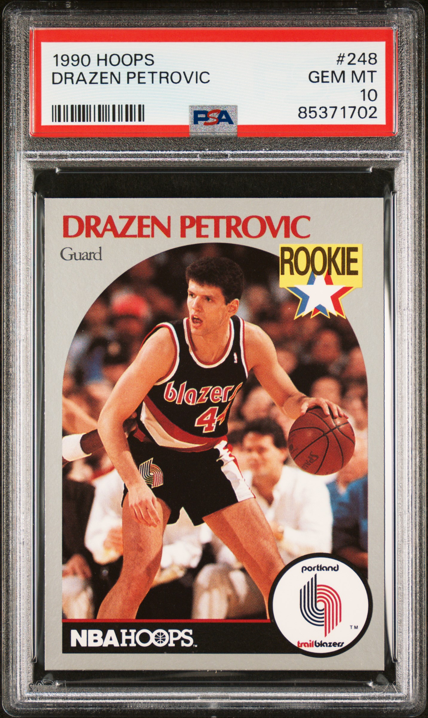 1990-91 Hoops #248 Drazen Petrovic Rookie Card – PSA GEM MT 10