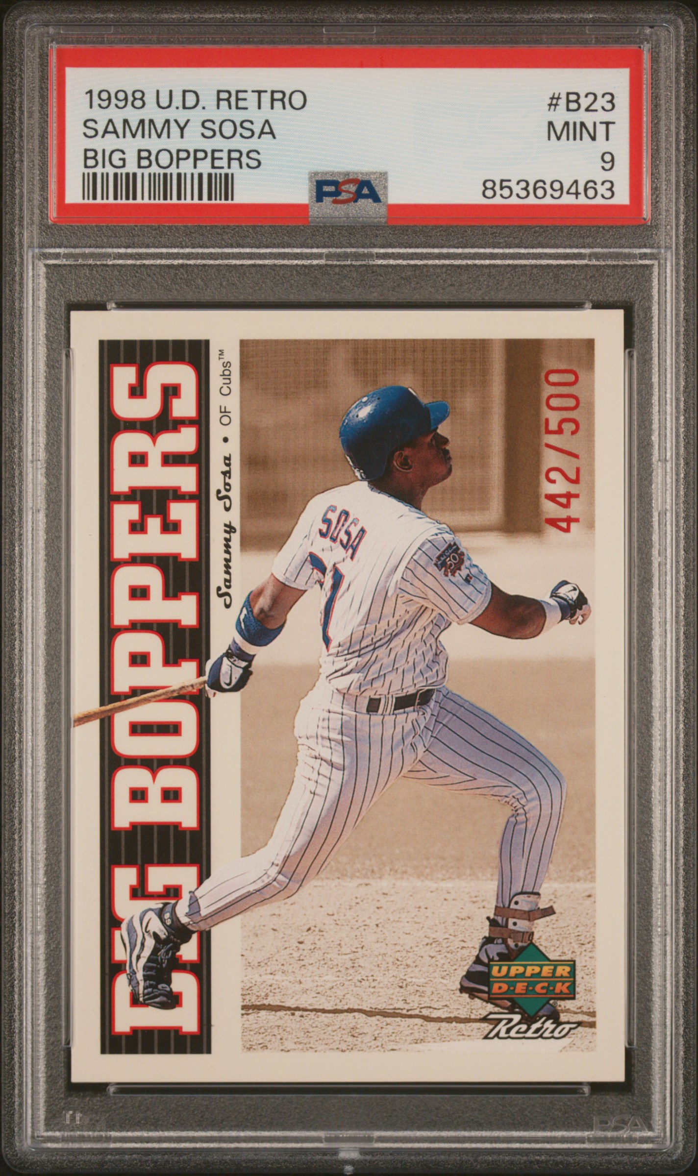 1998 UPPER DECK RETRO BIG BOPPERS #B23 SAMMY SOSA BIG BOPPERS