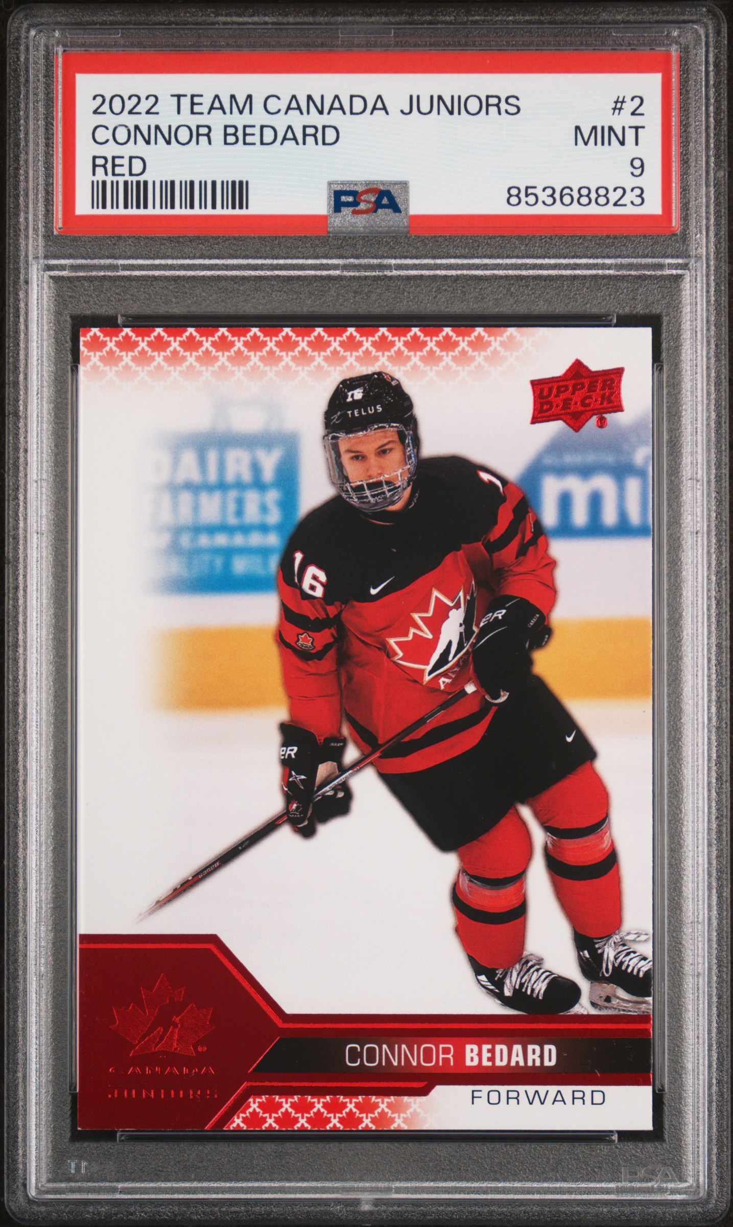 2022 UPPER DECK TEAM CANADA JUNIORS #2 CONNOR BEDARD RED