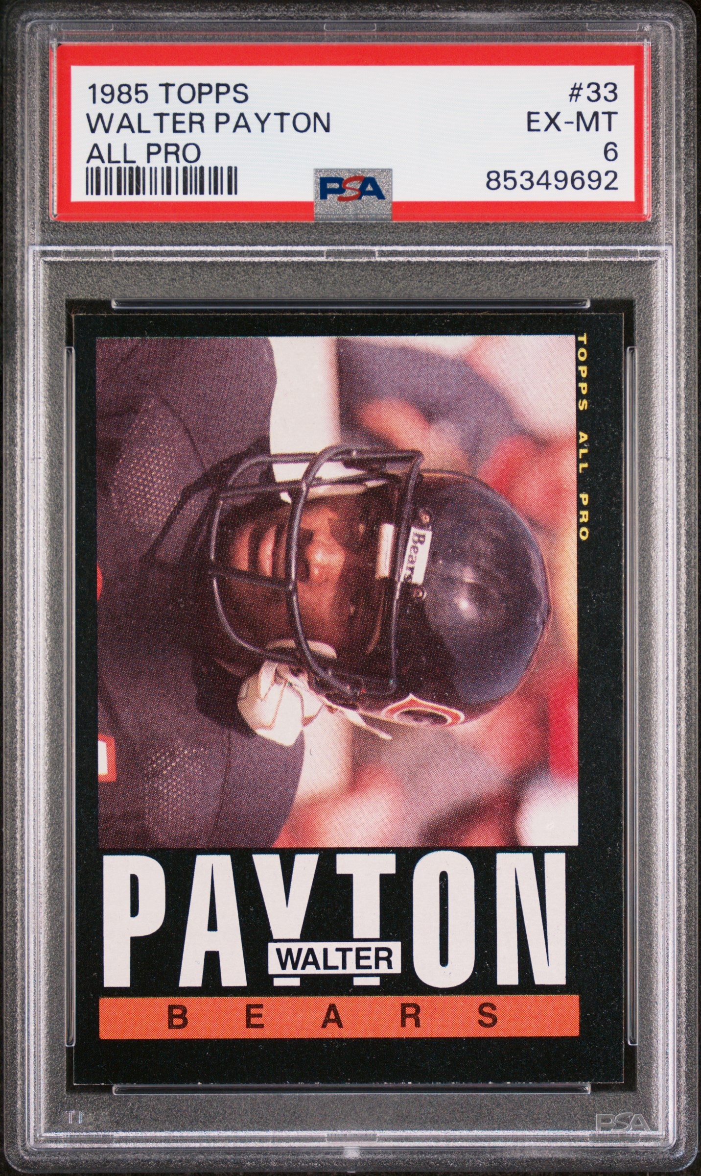1985 TOPPS #33 WALTER PAYTON ALL PRO