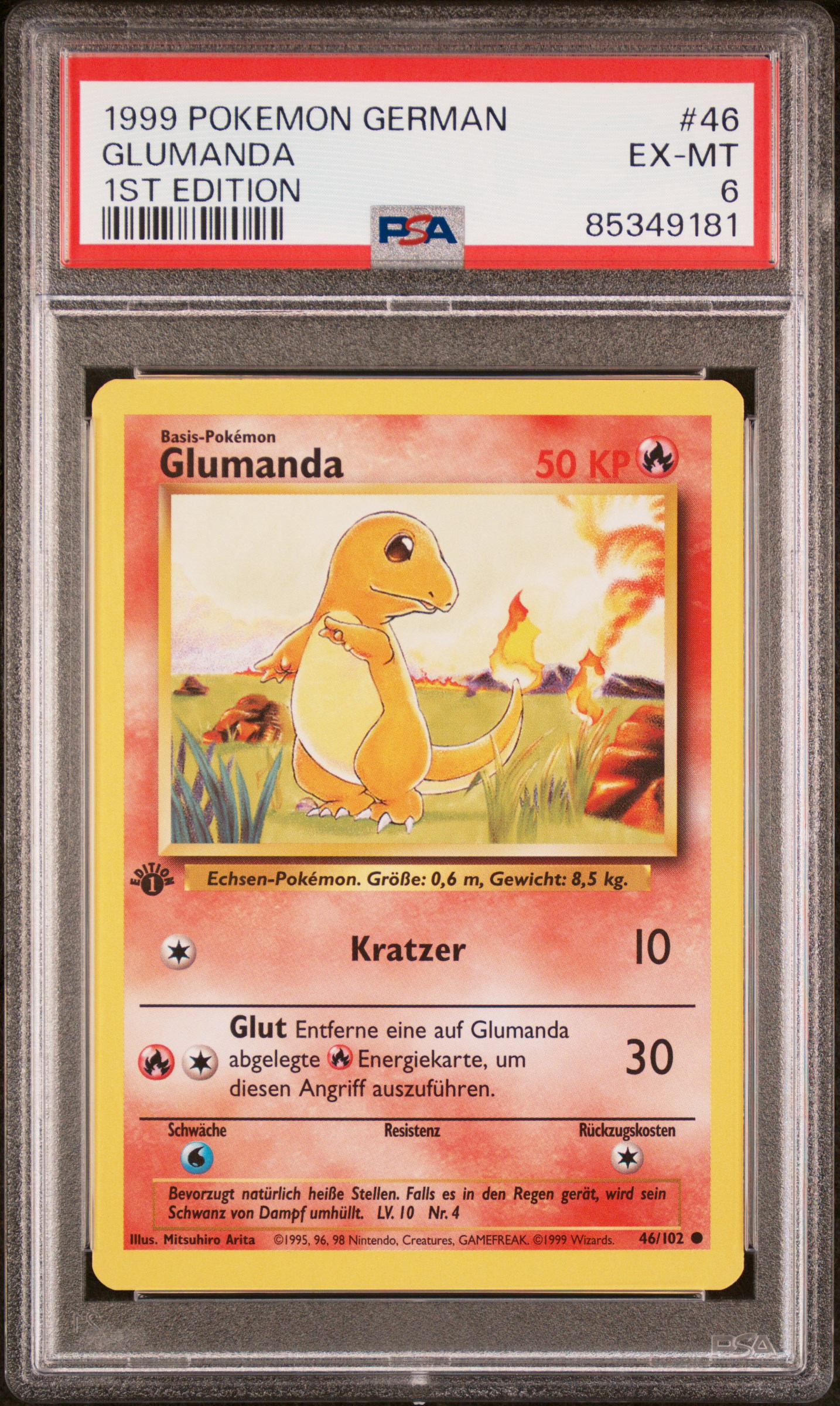1999 POKEMON GERMAN #46 GLUMANDA 1ST EDITION