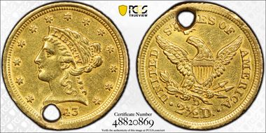 1843-D $2.50 Small D N1