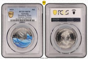 2023 50C Humpback Whale Colorized Antarctic Territory MS70