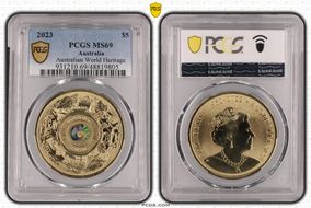 2023 $5 Australian World Heritage Colorized MS69