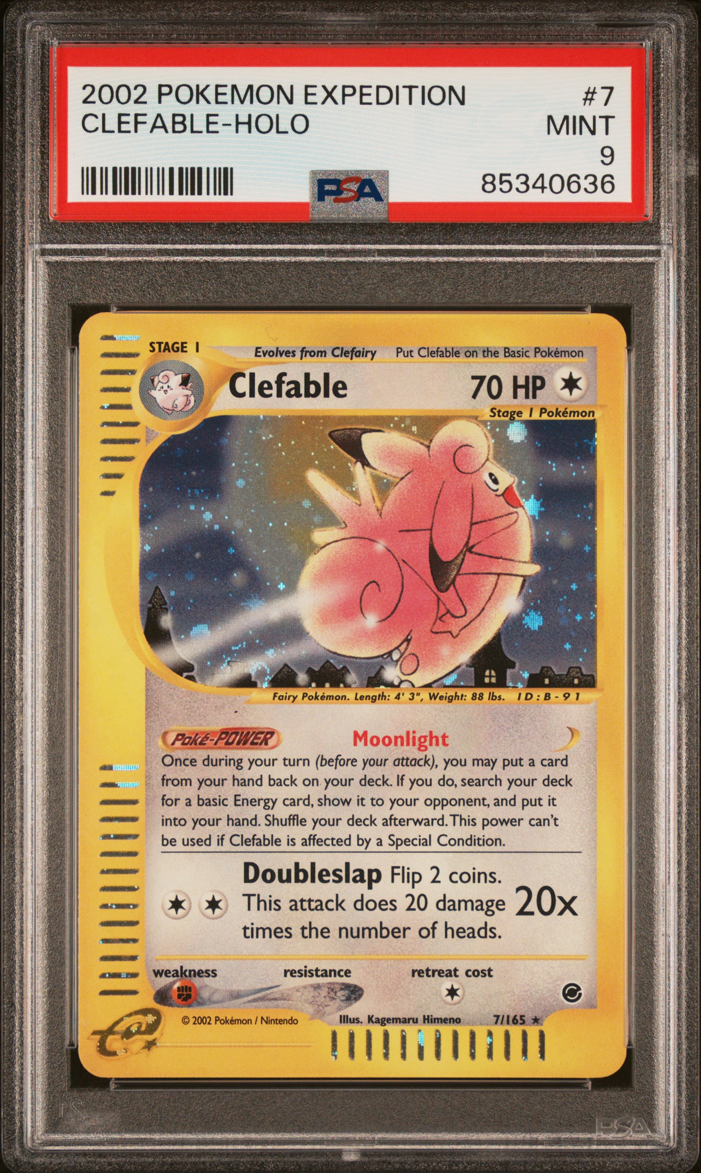 2002 POKEMON EXPEDITION #7 CLEFABLE-HOLO