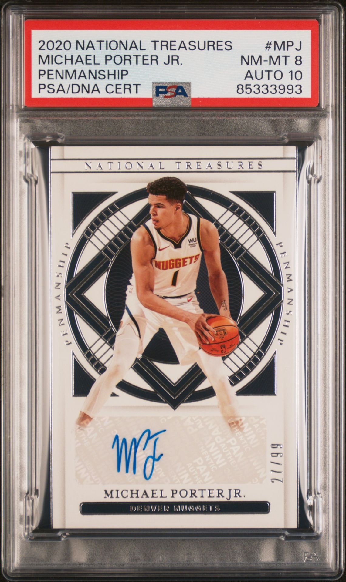 2020 Panini PANINI NATIONAL TREASURES PENMANSHIP #MPJ Michael Porter Jr. front