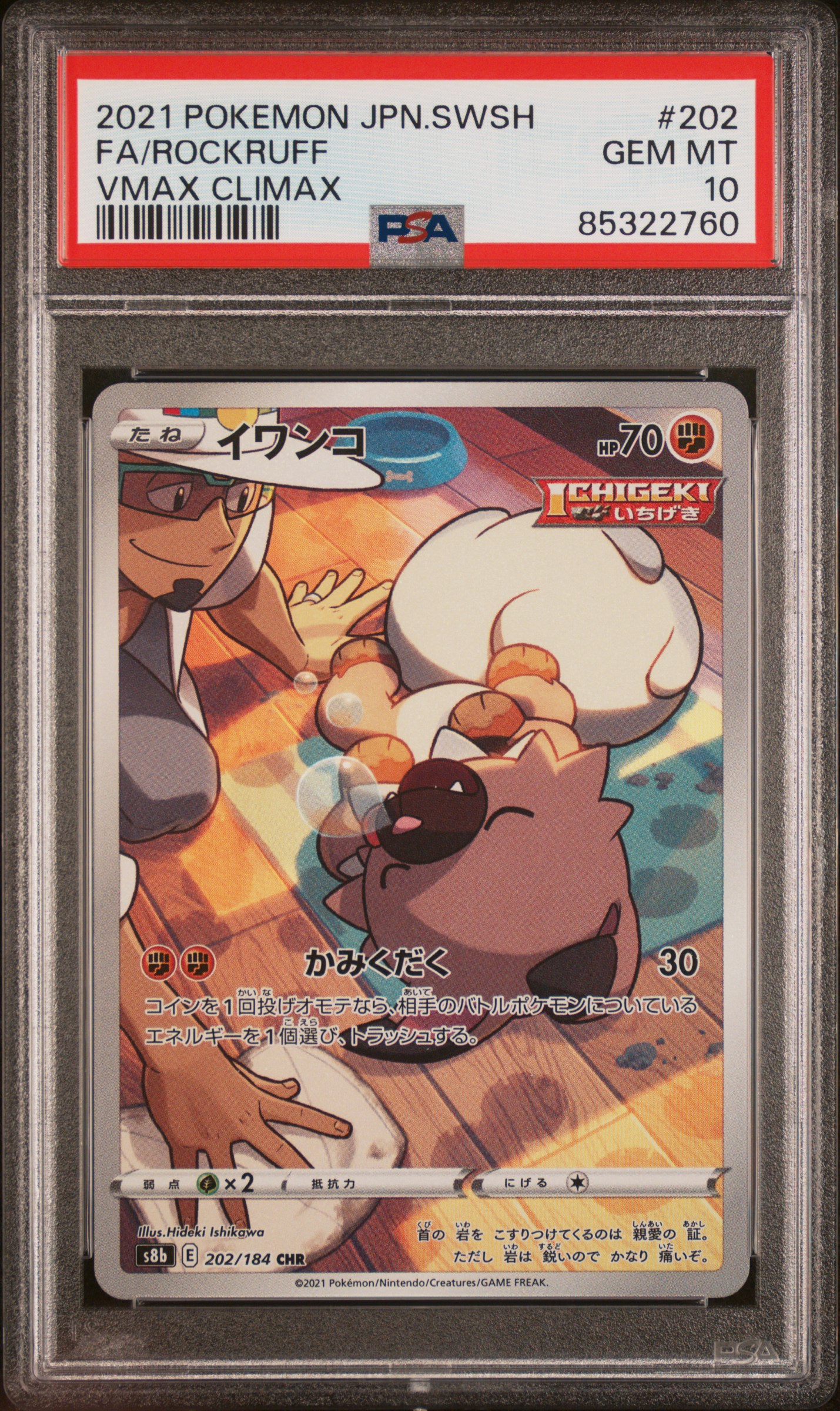 2021 POKEMON JAPANESE SWORD & SHIELD VMAX CLIMAX #202 FA/ROCKRUFF VMAX CLIMAX