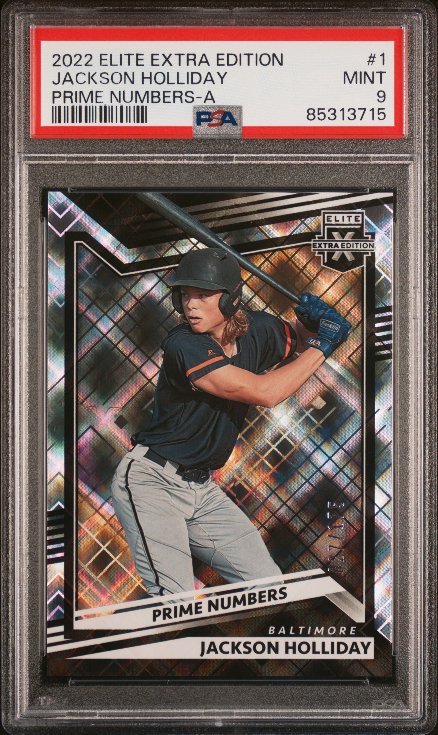 2022 PANINI ELITE EXTRA EDITION #1 JACKSON HOLLIDAY PRIME NUMBERS-A