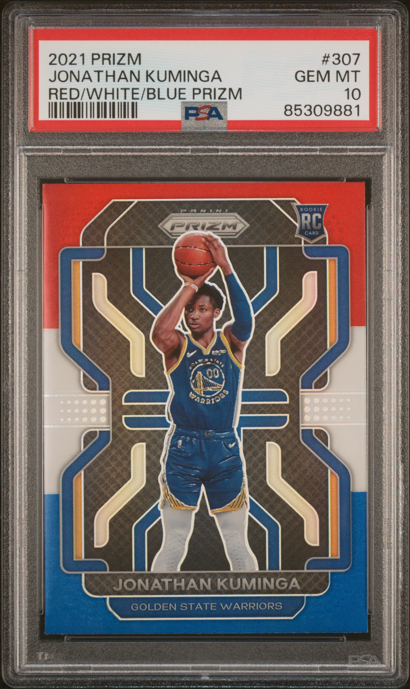 2021 PANINI PRIZM #307 JONATHAN KUMINGA RED/WHITE/BLUE PRIZM