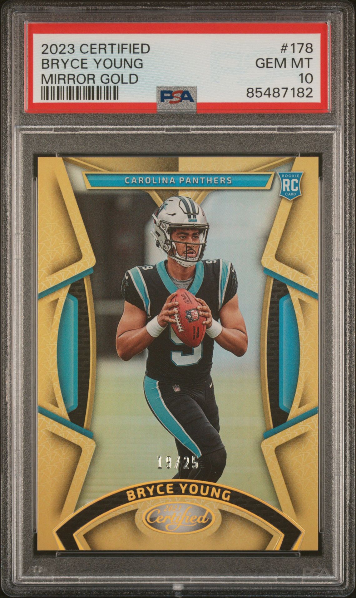 2023 Panini Certified Bryce Young #178 (Mirror Gold) Gem Mt 10 front