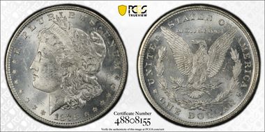 1878 8TF $1 VAM 14.4, Concave Reverse MS62