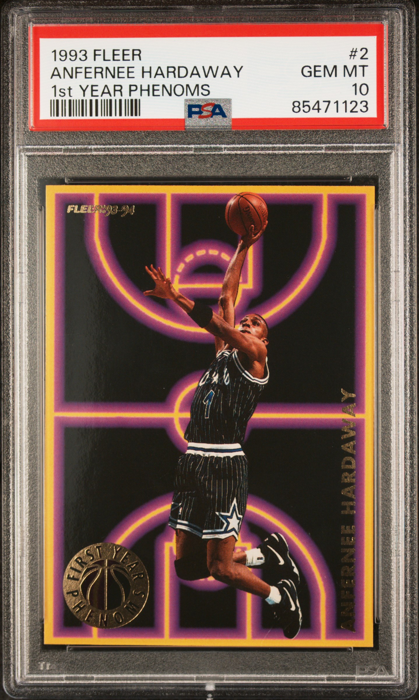 1993 FLEER 1st YEAR PHENOMS #2 ANFERNEE HARDAWAY 1st YEAR PHENOMS