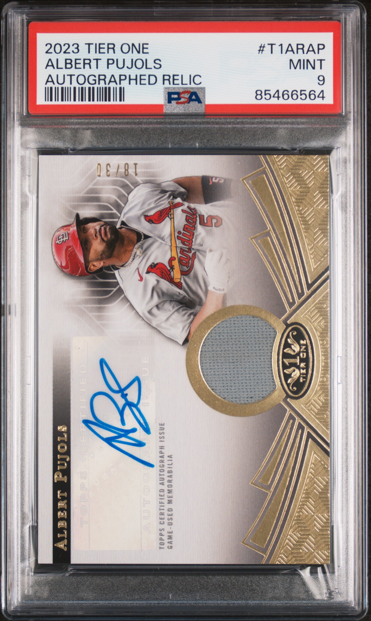 2023 TOPPS TIER ONE AUTOGRAPHED RELICS #T1ARAP ALBERT PUJOLS