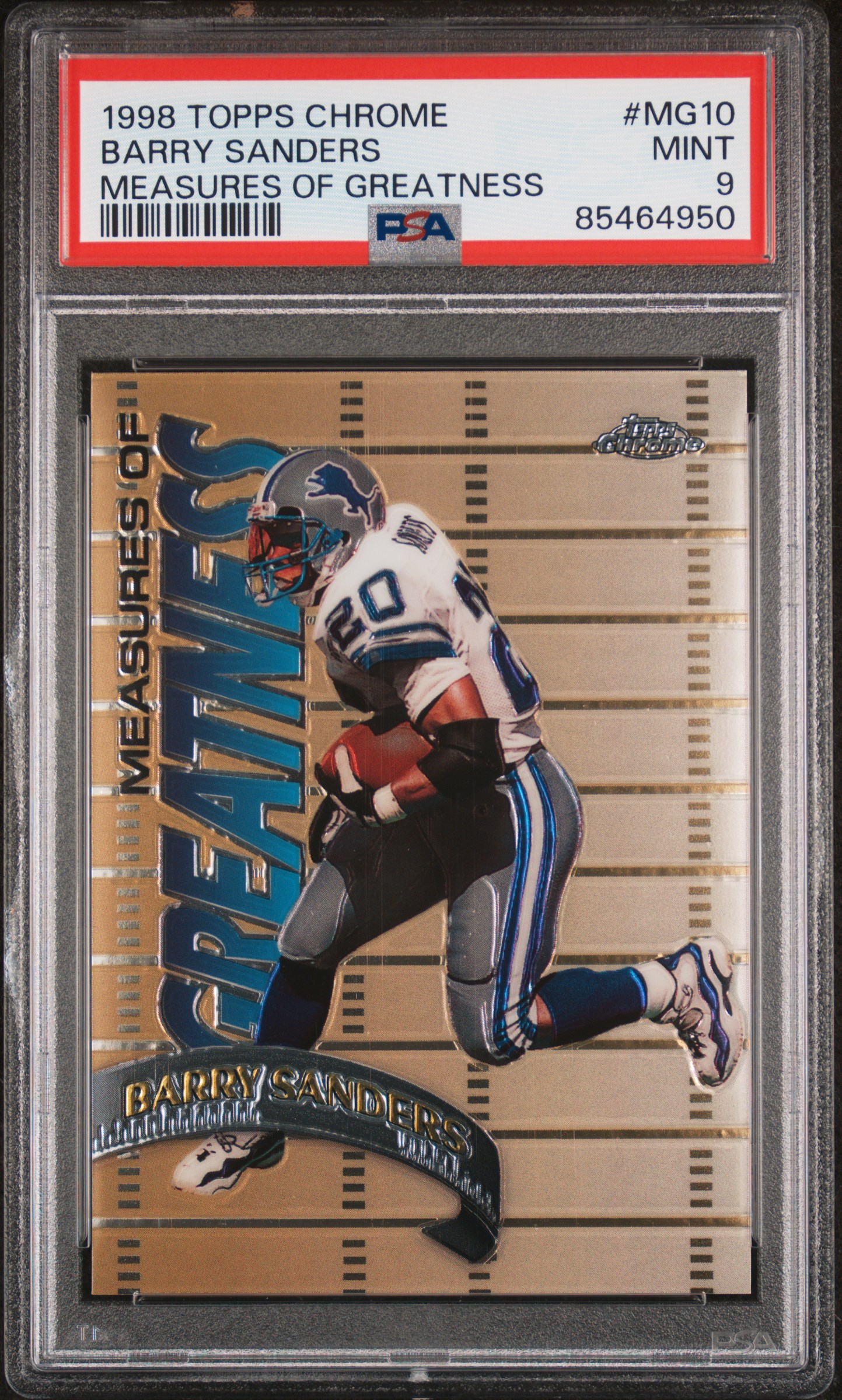 1998 TOPPS CHROME MEASURES OF GREATNESS #MG10 BARRY SANDERS MEASURES OF GREATNESS