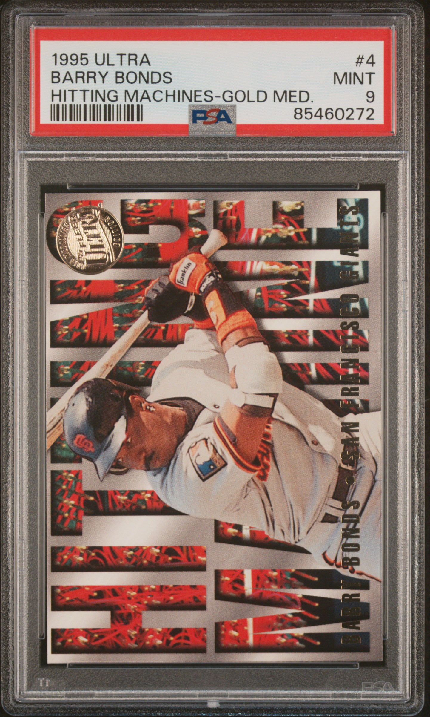 1995 ULTRA HITTING MACHINES #4 BARRY BONDS HITTING MACHINES-GOLD MED.