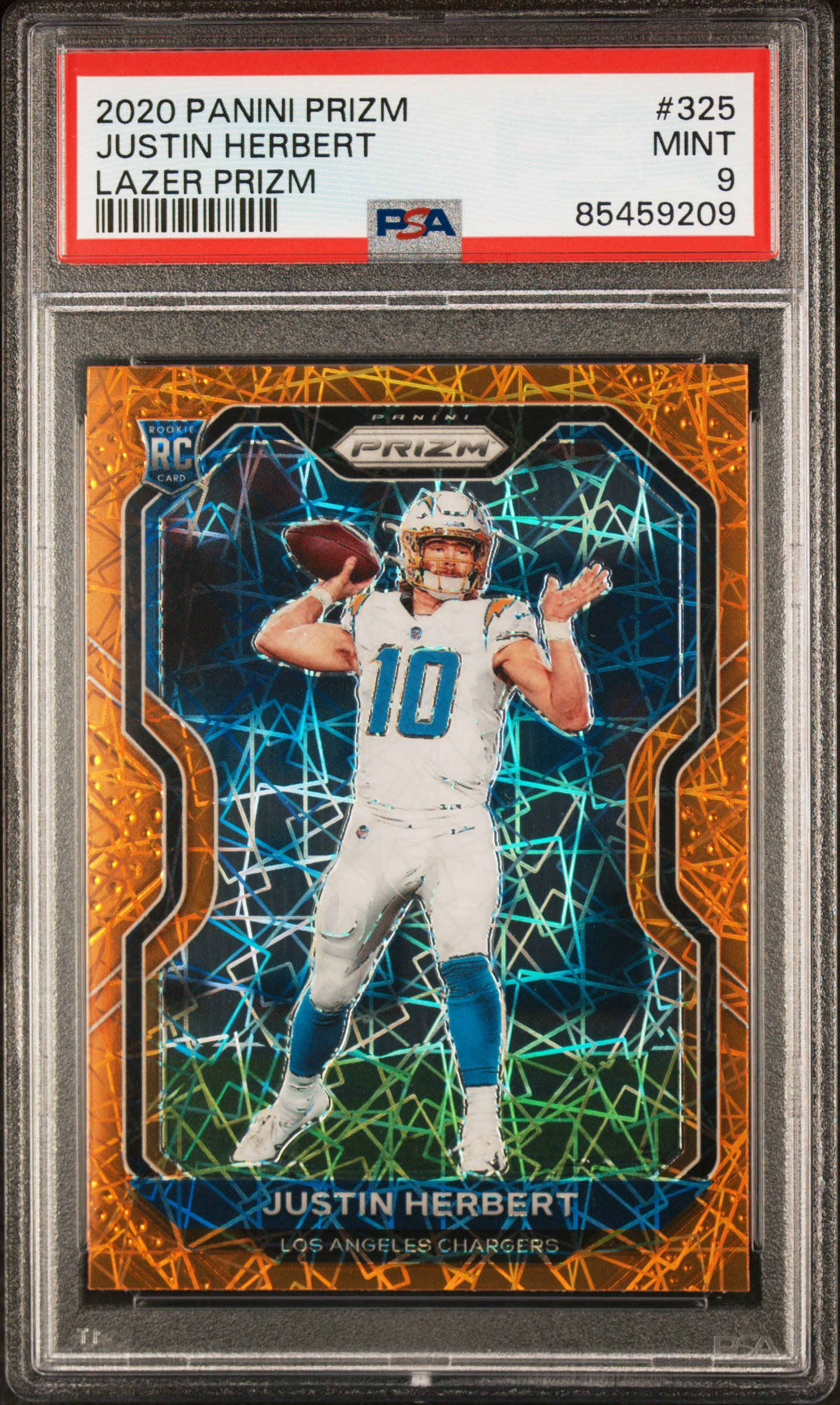 2020 PANINI PRIZM #325 JUSTIN HERBERT LAZER PRIZM