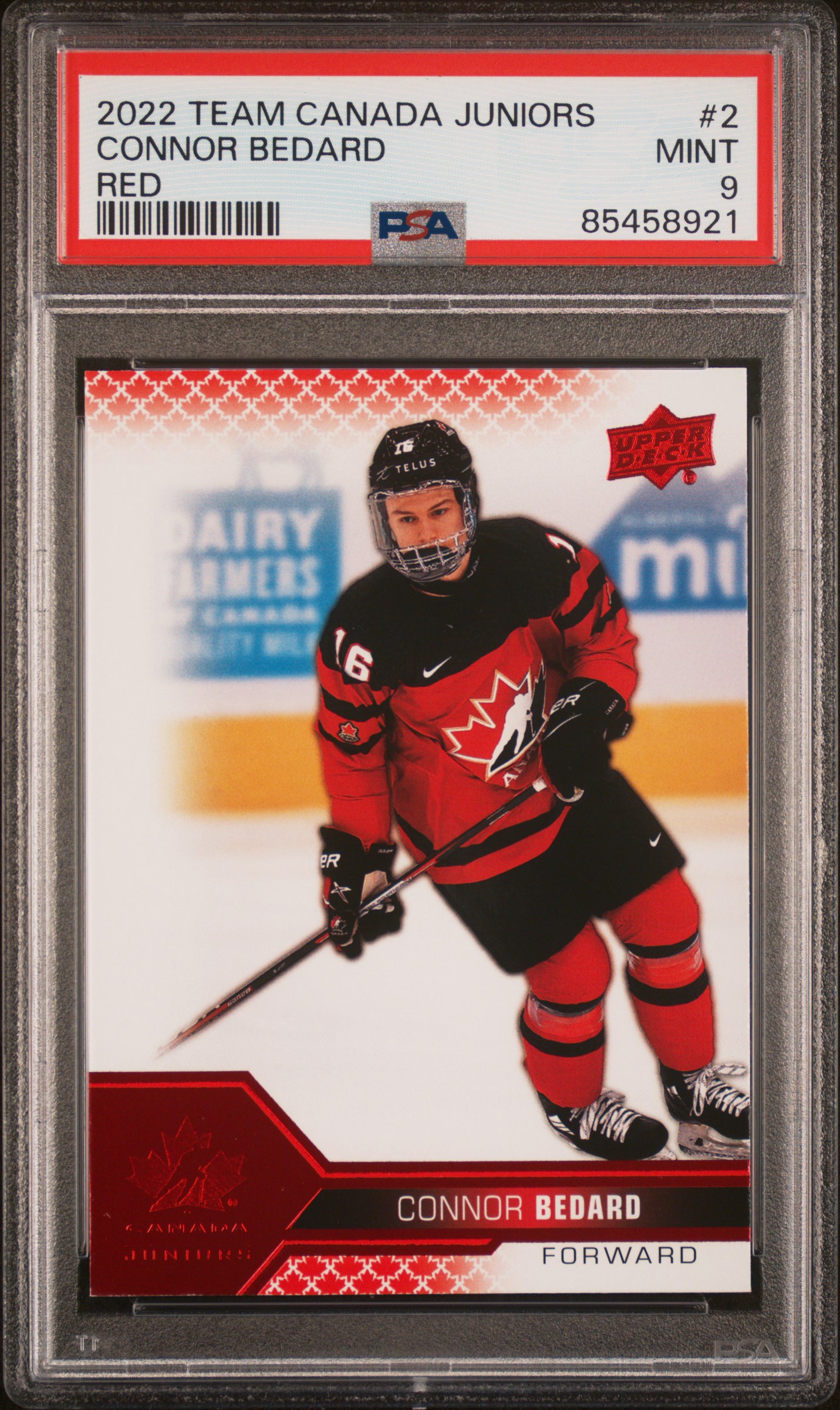 2022 UPPER DECK TEAM CANADA JUNIORS #2 CONNOR BEDARD RED