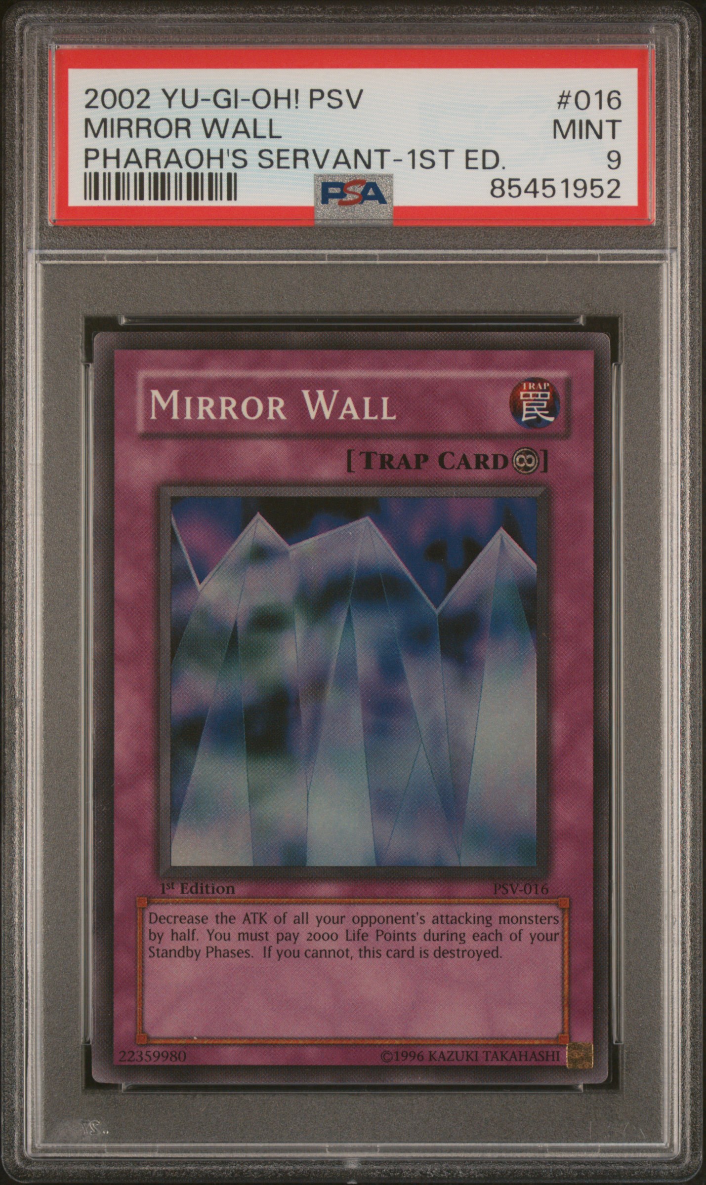2002 YU-GI-OH! PSV-PHARAOH'S SERVANT #016 MIRROR WALL PHARAOH'S SERVANT-1ST ED.