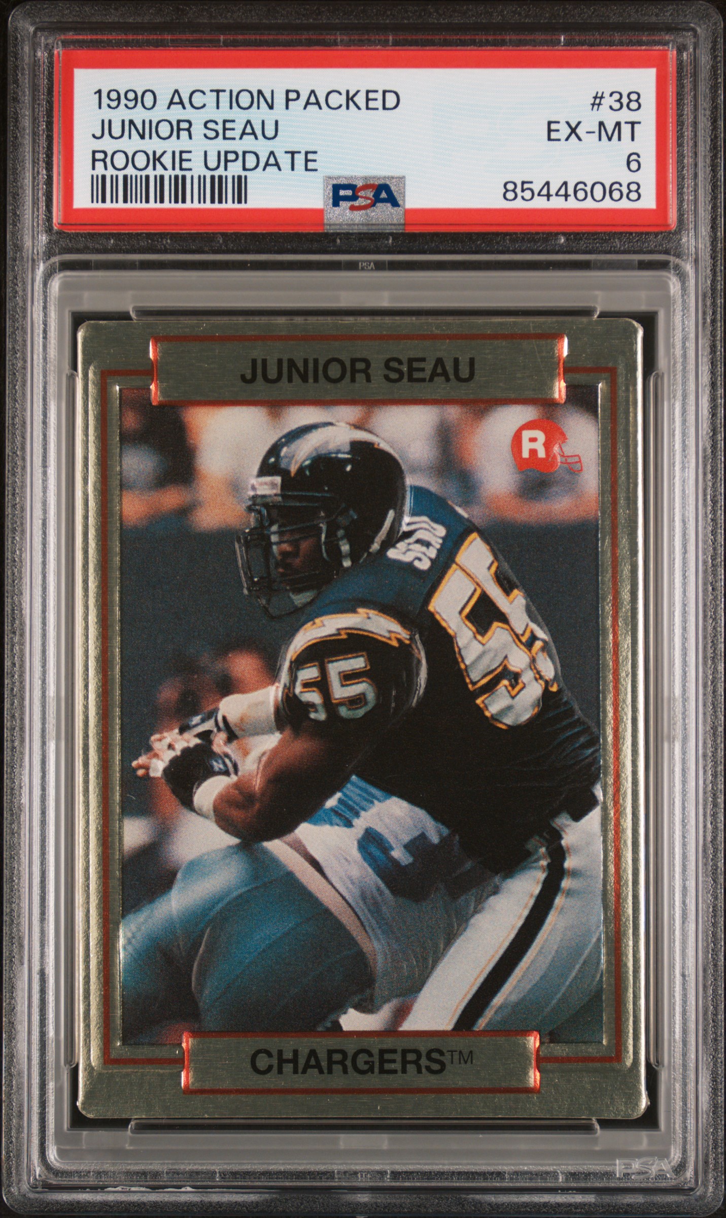 1990 ACTION PACKED ROOKIE UPDATE #38 JUNIOR SEAU ROOKIE UPDATE