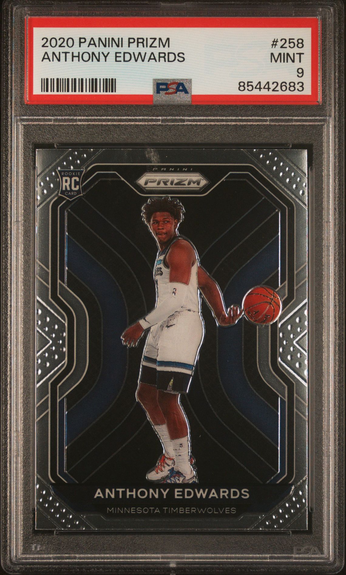 2020 Panini Prizm Anthony Edwards #258 Mint 9 front