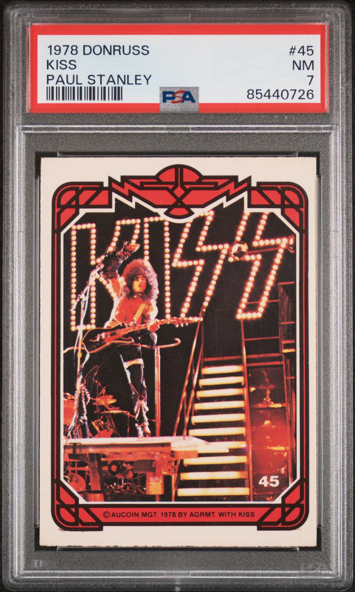 1978 Panini DONRUSS KISS PAUL STANLEY #45 Kiss front