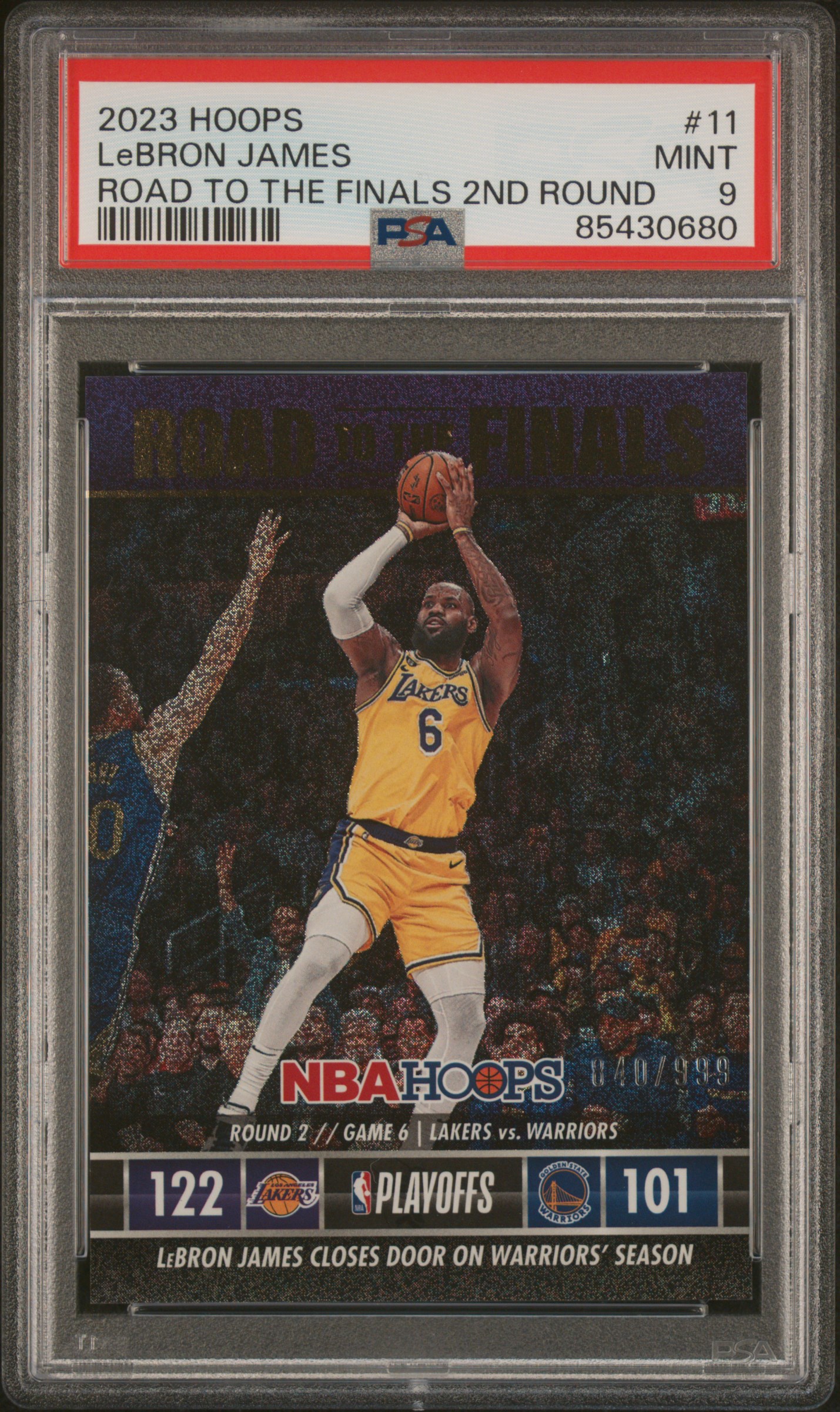 2023 PANINI NBA HOOPS ROAD TO THE FINALS SECOND ROUND #11 LeBRON JAMES ROAD TO THE FINALS 2ND ROUND