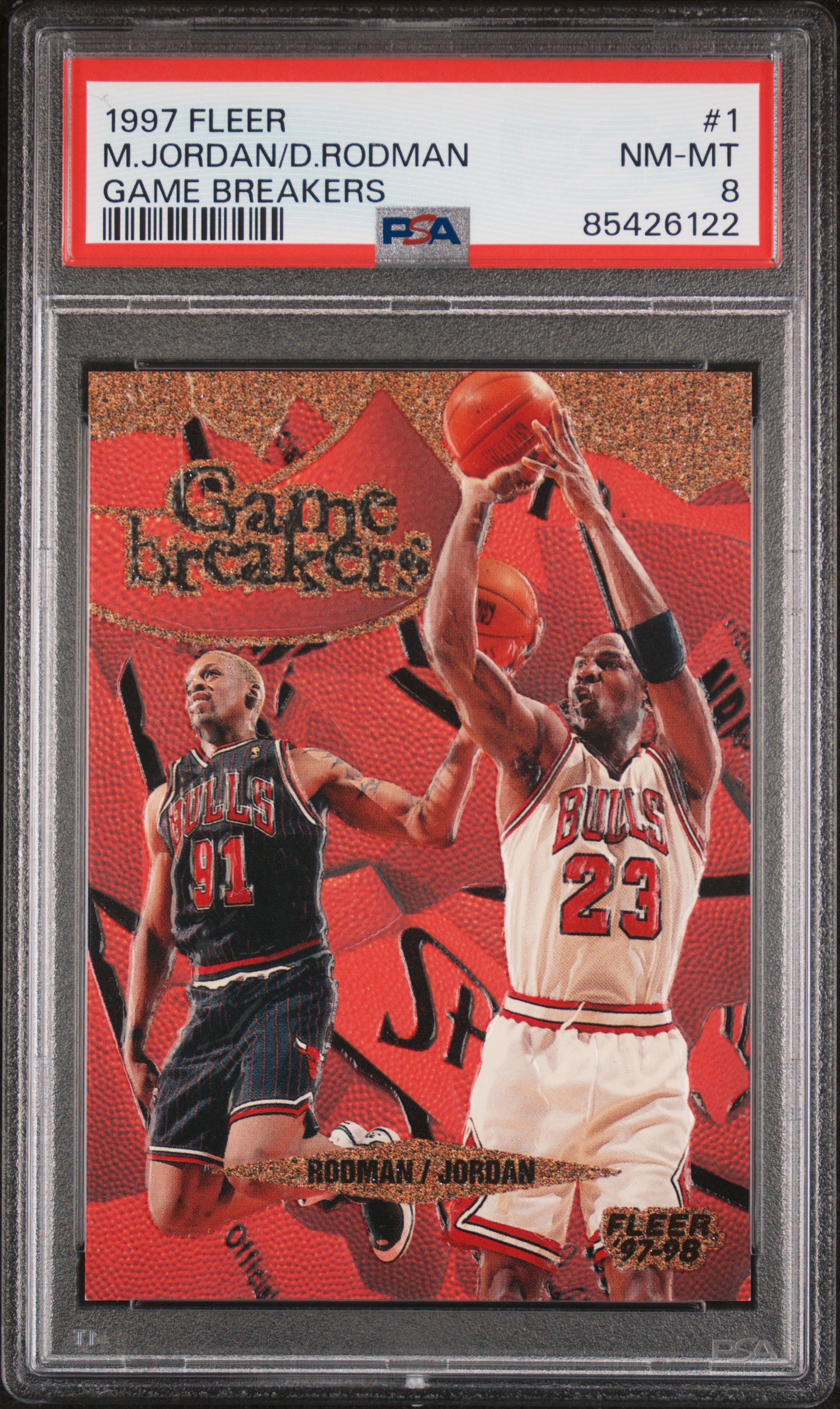 1997 FLEER GAME BREAKERS #1 M.JORDAN/D.RODMAN GAME BREAKERS