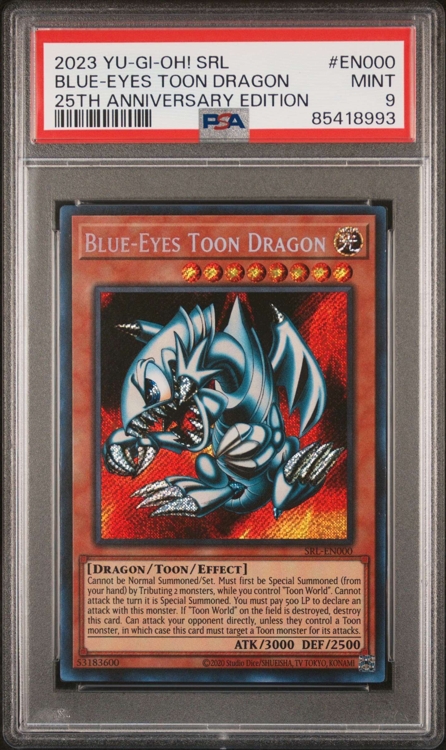 2023 YU-GI-OH! SPELL RULER 25TH ANNIVERSARY EDITION #EN000 BLUE-EYES TOON DRAGON 25TH ANNIVERSARY EDITION