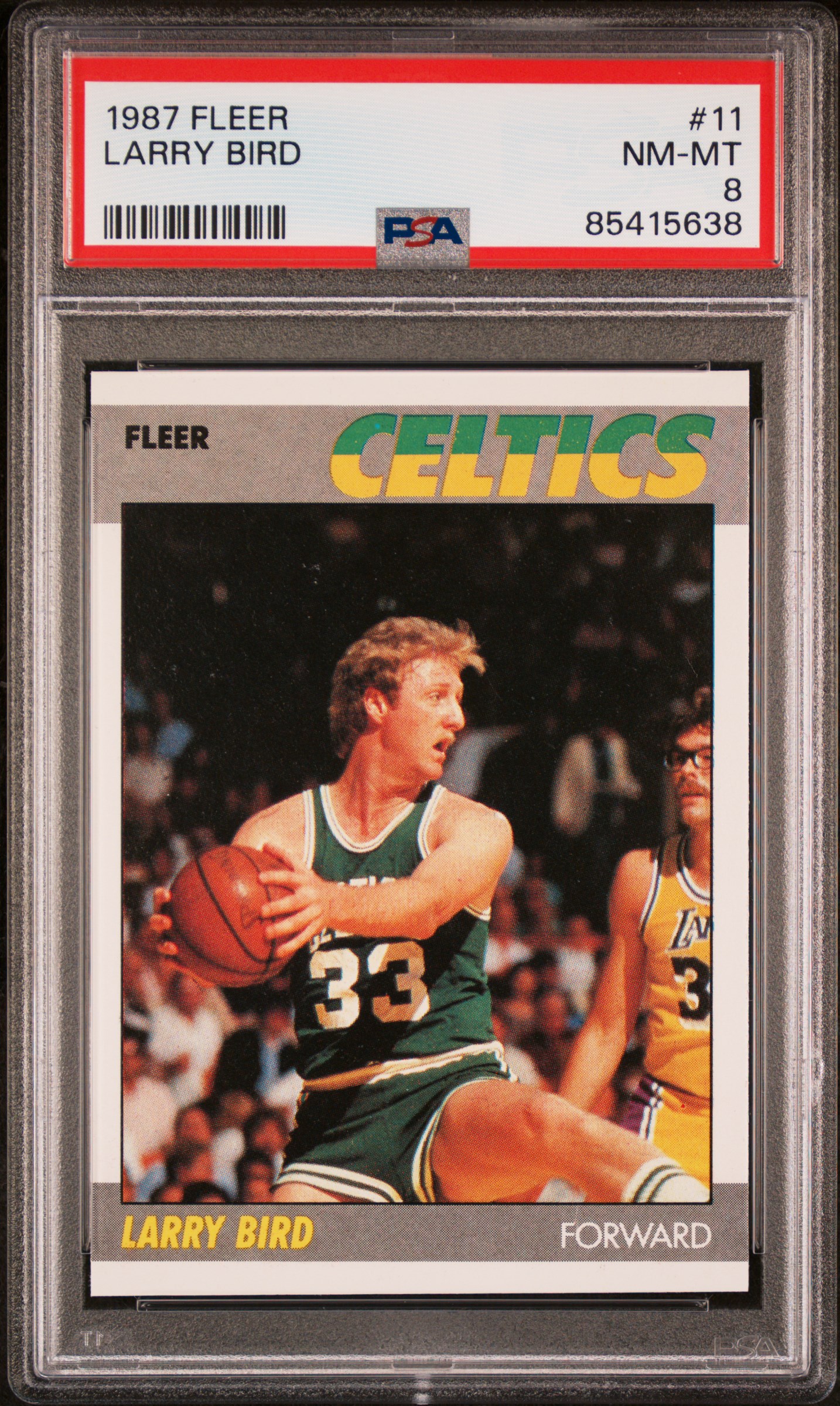 1987-88 Fleer #11 Larry Bird – PSA NM-MT 8