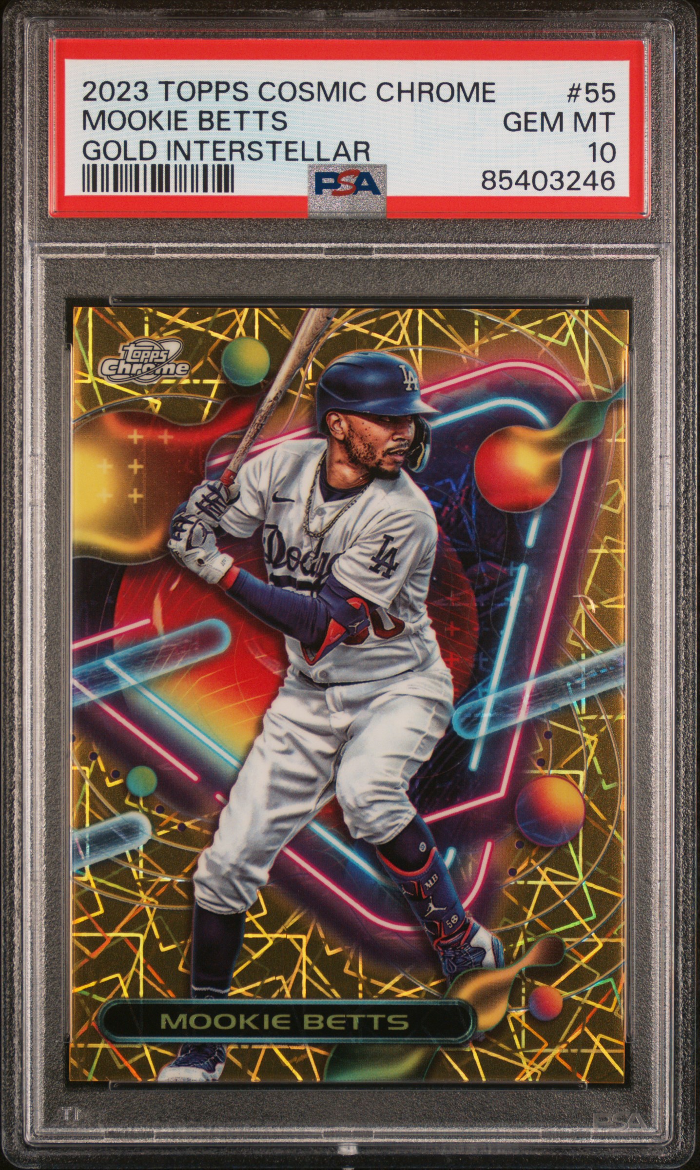 2023 Topps Cosmic Chrome Gold Interstellar #55 Mookie Betts (#3/50) PSA 10