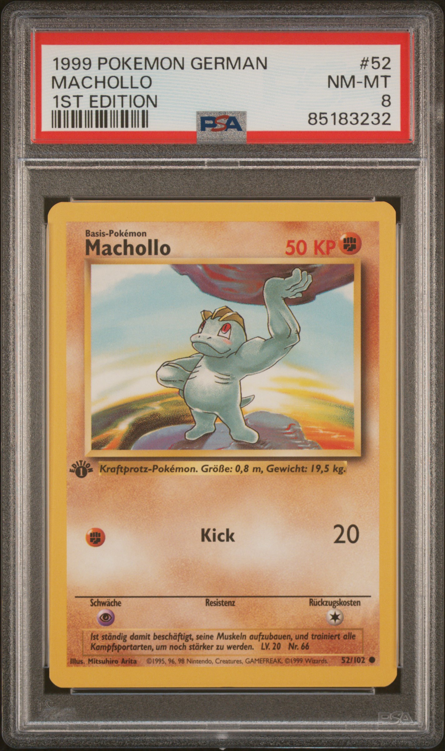 1999 POKEMON GERMAN #52 MACHOLLO 1ST EDITION