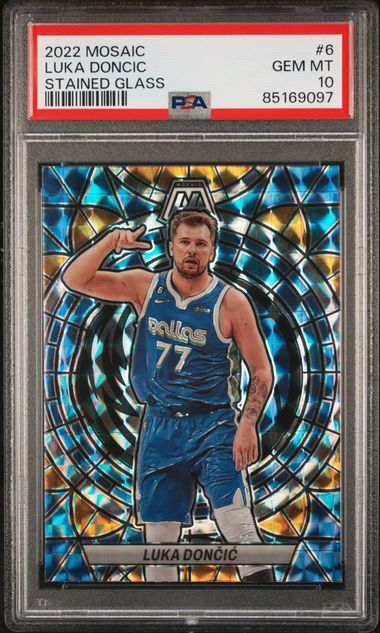 2022-23 Panini Mosaic Stained Glass #6 Luka Doncic – PSA GEM MT 10 